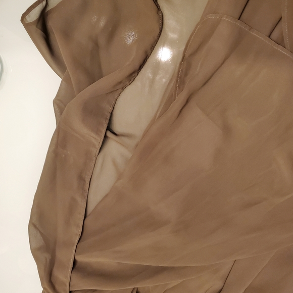 Khaki green chiffon skirt - Picture 5 of 5